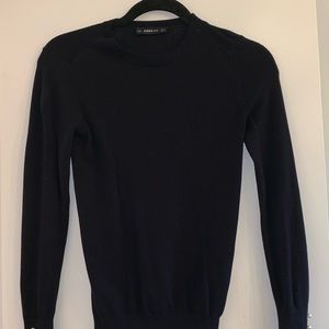 Navy Zara sweater with pearl detail
